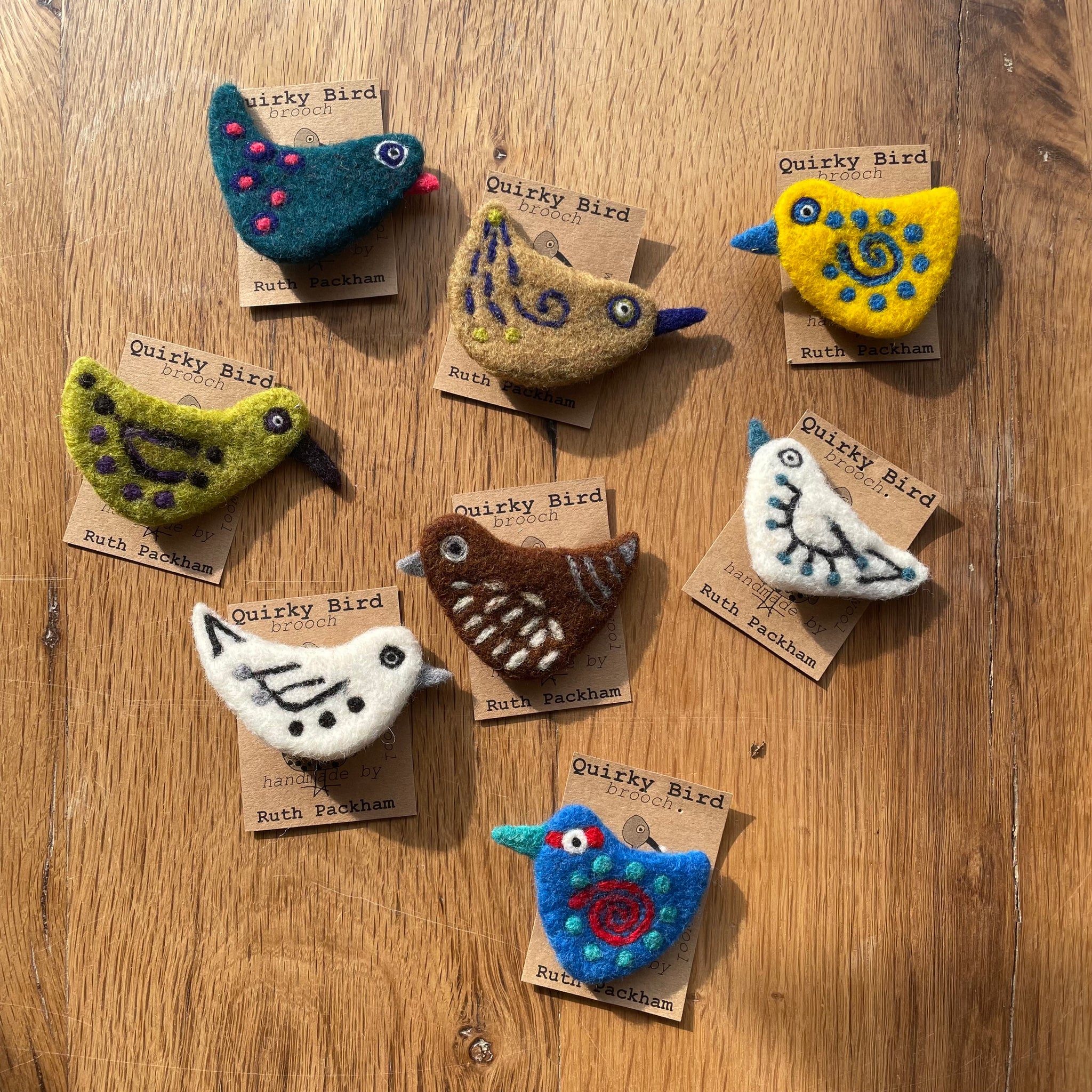 Ruth Packham Quirky Bird Brooches Cardiff MADE